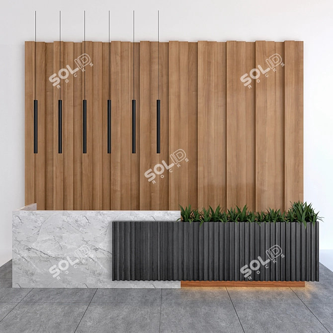 Minimalist Reception Desk 3D model image 1