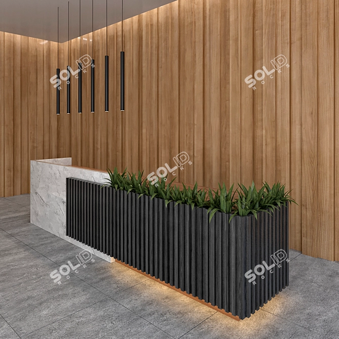 Minimalist Reception Desk 3D model image 2