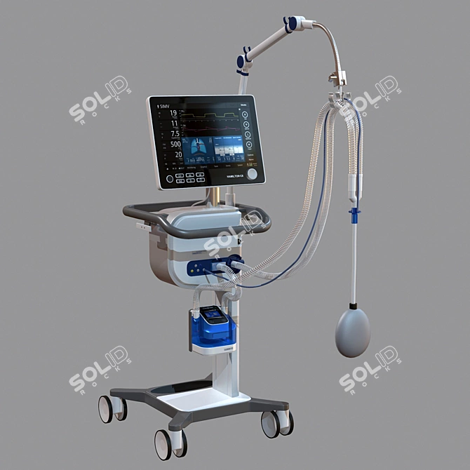 High-Quality Artificial Lung Ventilation Device 3D model image 1