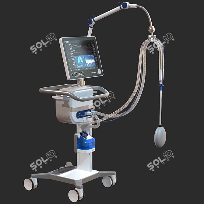 High-Quality Artificial Lung Ventilation Device 3D model image 2