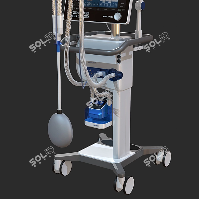 High-Quality Artificial Lung Ventilation Device 3D model image 4