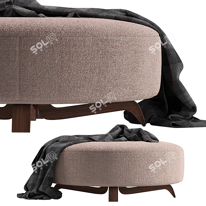 Elegant Wool Pouf: Paolo Castelli VAO 3D model image 1