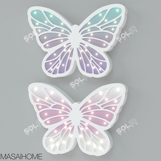 Twinkling Butterfly Children's Lamp 3D model image 1