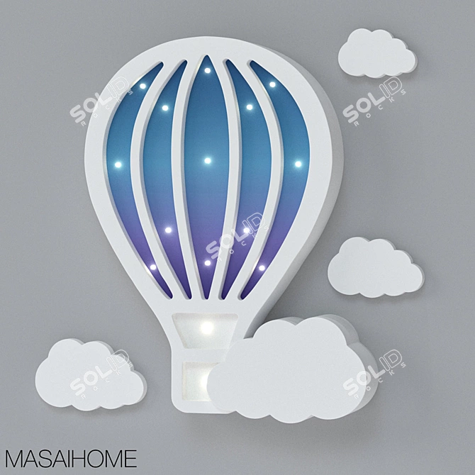 Magical Balloon Kids Lamp 3D model image 2