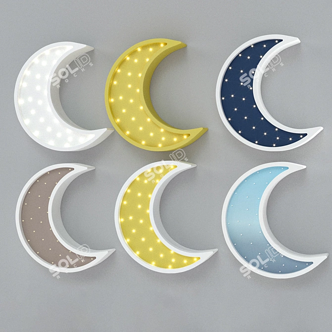 Luminous Moon Lamp 3D model image 2