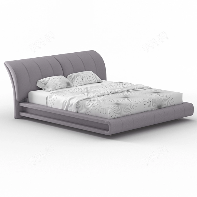 Classic Bliss Leather Bed 3D model image 3