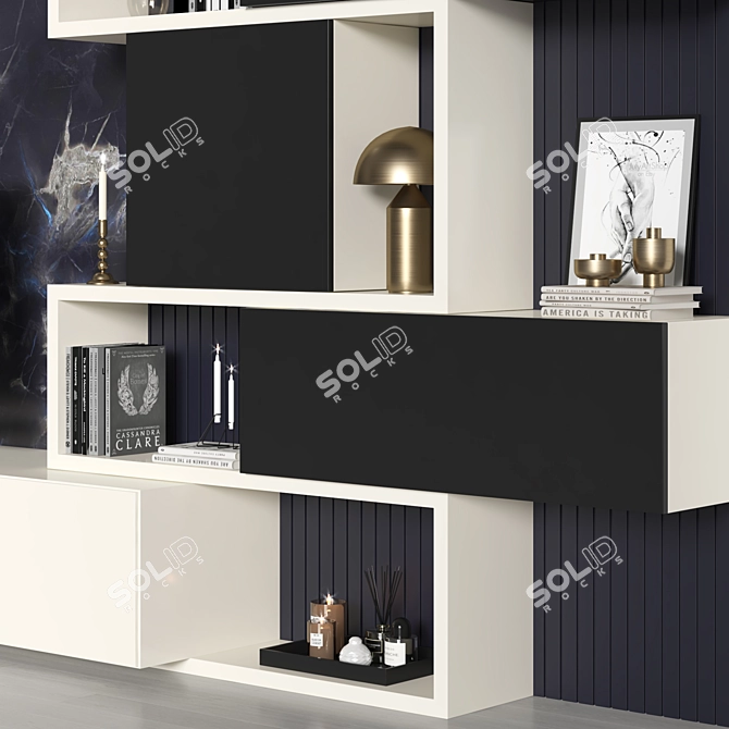 Sleek Modern TV Wall 19 3D model image 2