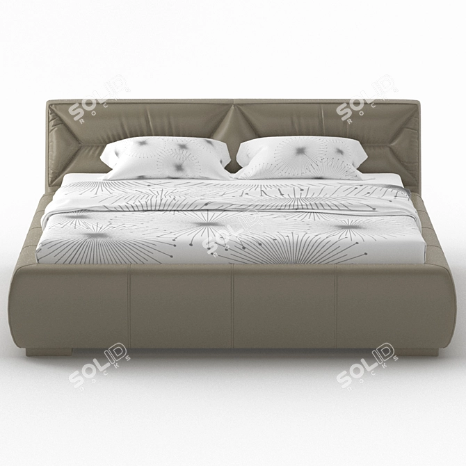 Classic Leather Bed: Bruno 3D model image 1