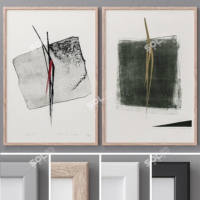 Abstract Art Frames Set 3D model image 1