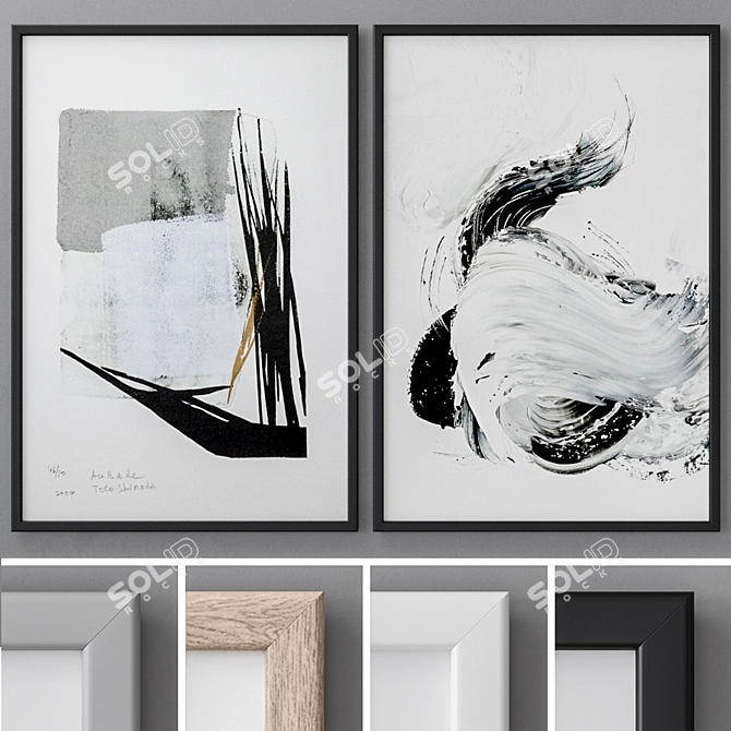 Modern Abstract Photo Frame Set 3D model image 1