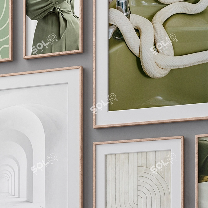 Modern Abstract Photo Frames Set 3D model image 2