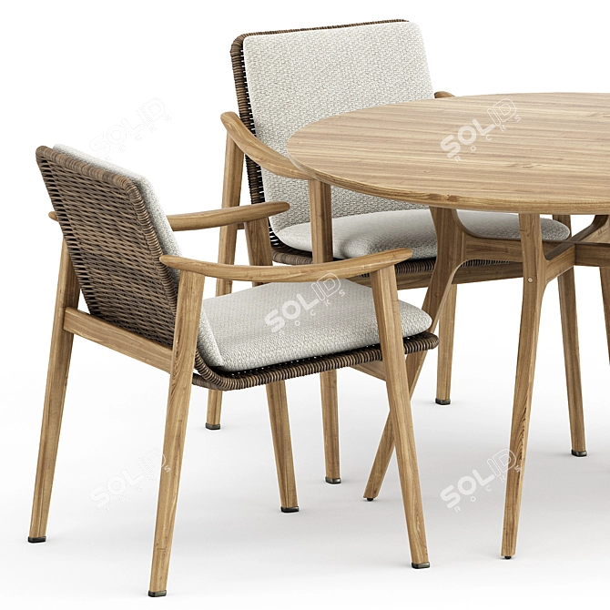 Sleek Outdoor Elegance: Fynn Chair & Ren Dining Table 3D model image 2