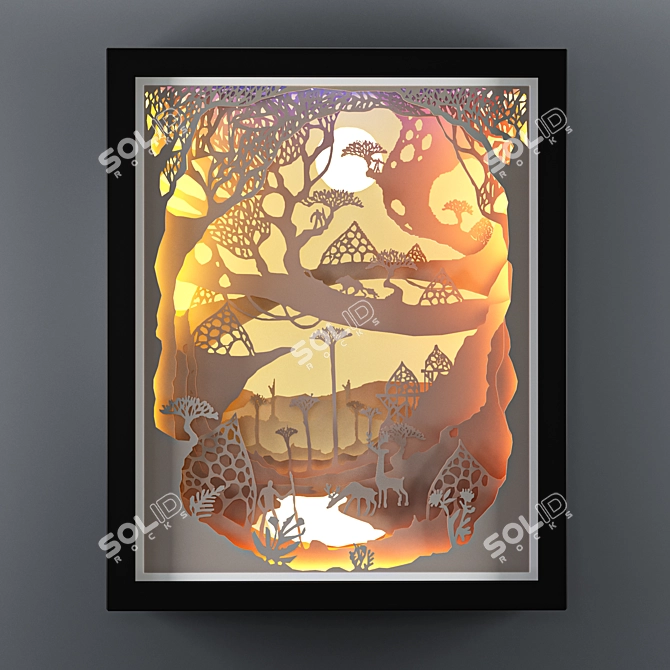 Whimsical Paper Night Light 3D model image 5