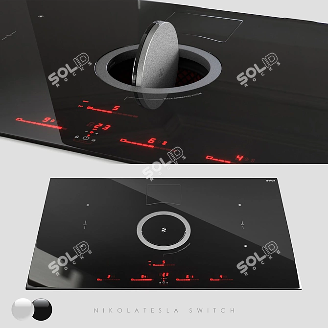 Elica NikolaTesla Switch: Induction Cooktop with Built-in Hood 3D model image 1