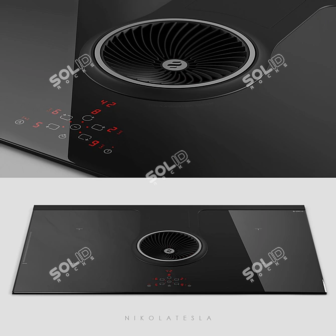 Elica NikolaTesla: Revolutionary Induction Cooktop with Built-in Ventilation 3D model image 1