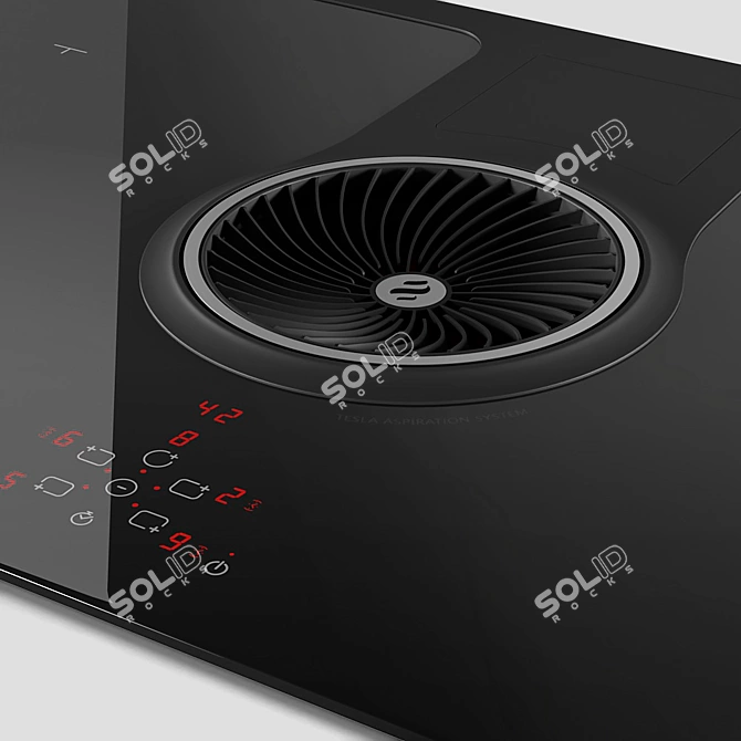 Elica NikolaTesla: Revolutionary Induction Cooktop with Built-in Ventilation 3D model image 3