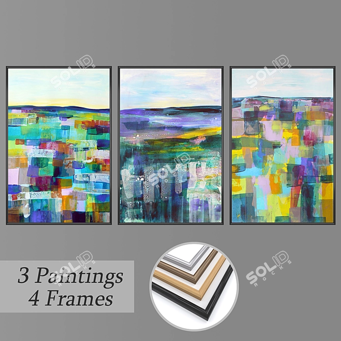 Elegant Wall Art Set 3D model image 1