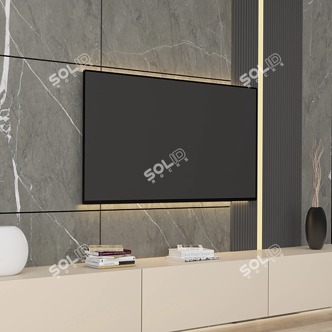 Sleek TV Wall Mount Design 3D model image 2