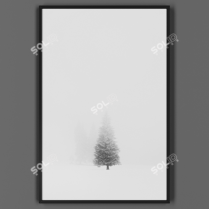 Modern Black Frame Picture 3D model image 1