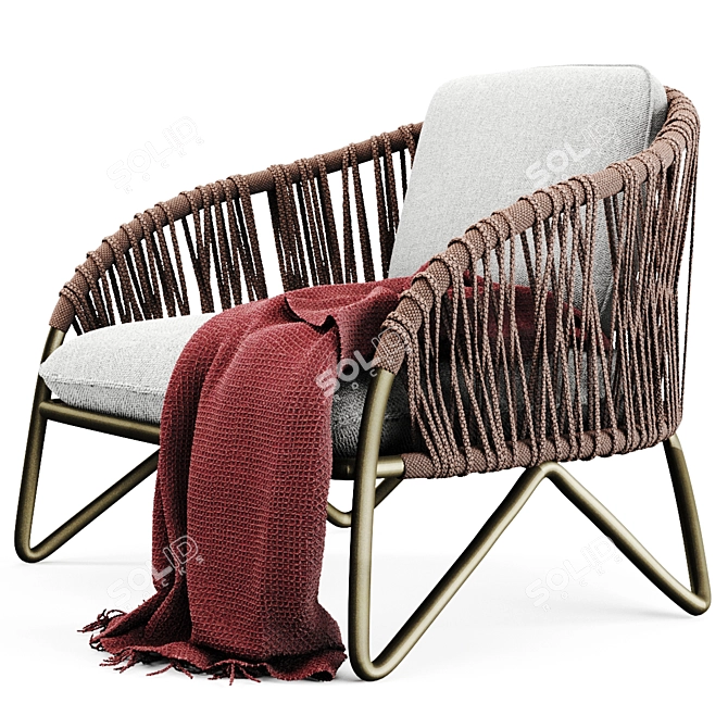 Modern Branzie Armchair: Versatile Design for Indoors & Outdoors 3D model image 1