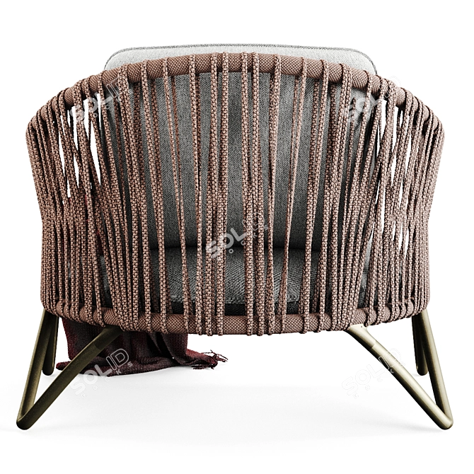 Modern Branzie Armchair: Versatile Design for Indoors & Outdoors 3D model image 2