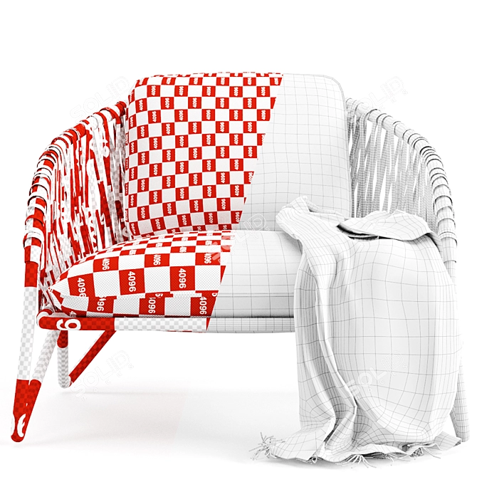 Modern Branzie Armchair: Versatile Design for Indoors & Outdoors 3D model image 5