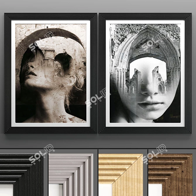  Modern Art Frames Set 3D model image 1