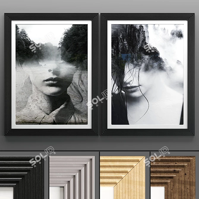 Elegant Art Frame Set 3D model image 1