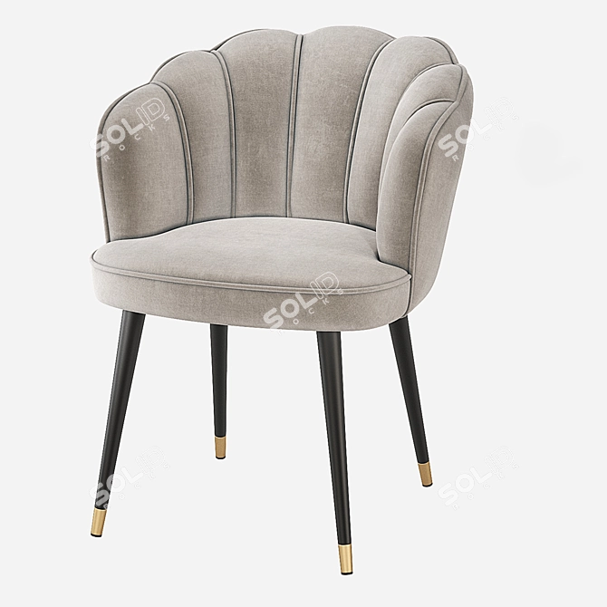 Elegant Eichholtz BRISTOL Dining Chair - Stylish Velvet, Multiple Colors, Compact Design 3D model image 4