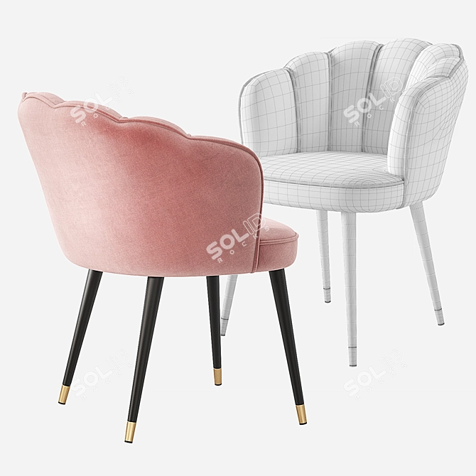 Elegant Eichholtz BRISTOL Dining Chair - Stylish Velvet, Multiple Colors, Compact Design 3D model image 5