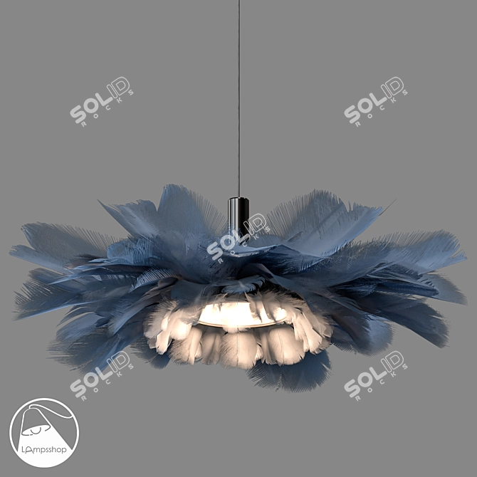Feather Chandelier: Elegant Illumination 3D model image 1