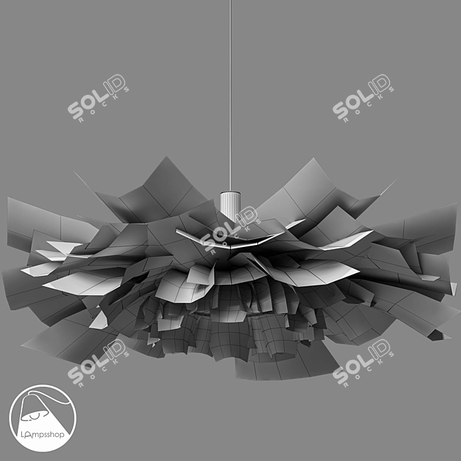 Feather Chandelier: Elegant Illumination 3D model image 2