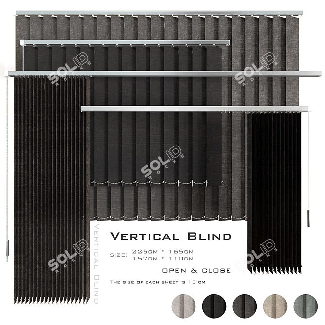 Versatile Vertical Blinds  5 Materials  Multiple Sizes  3D model image 3