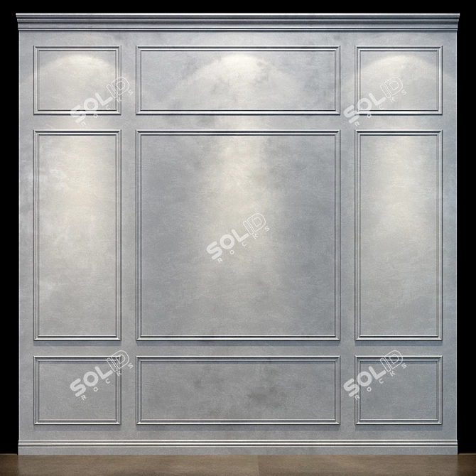 Sleek Ivory Wall Panel 3D model image 1