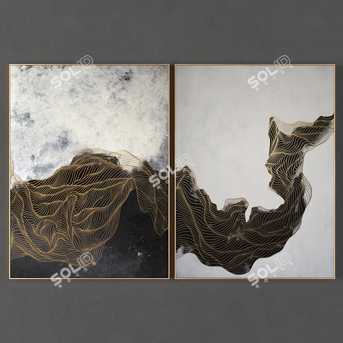 Elegant Frames Set 3D model image 1