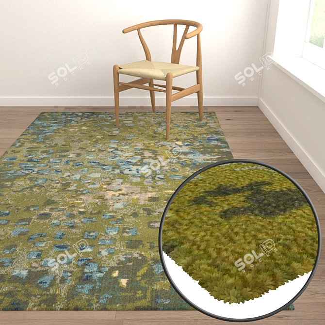 Luxury Carpet Set: High-Quality Textures for Various Perspectives 3D model image 5