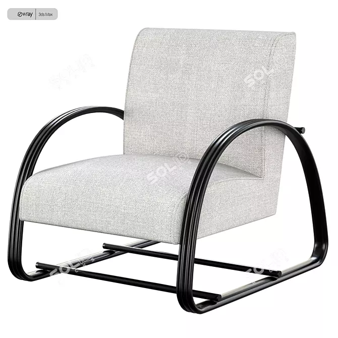 Sleek Stainless Steel Chair 3D model image 1