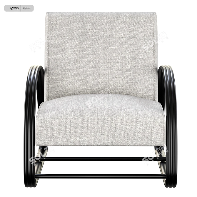 Sleek Stainless Steel Chair 3D model image 2