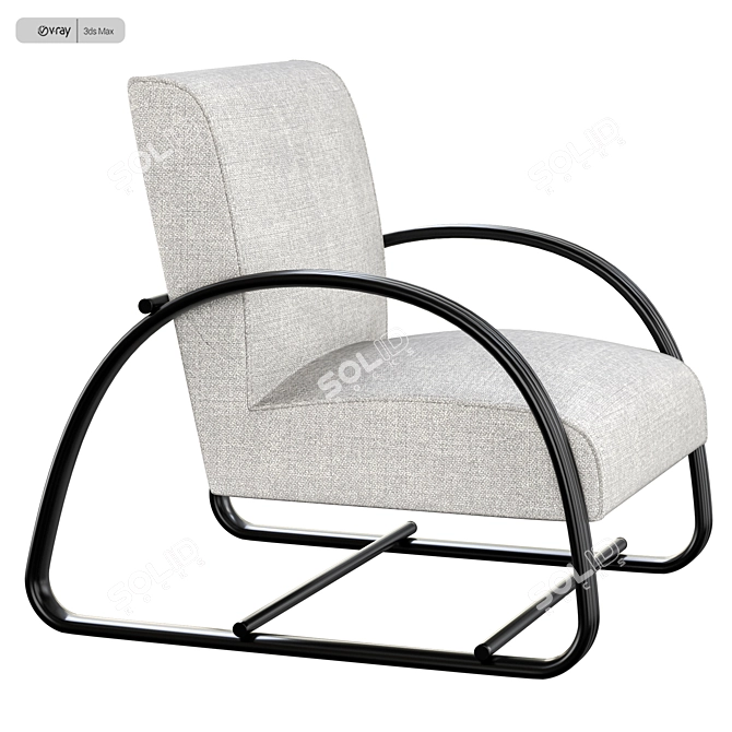 Sleek Stainless Steel Chair 3D model image 3