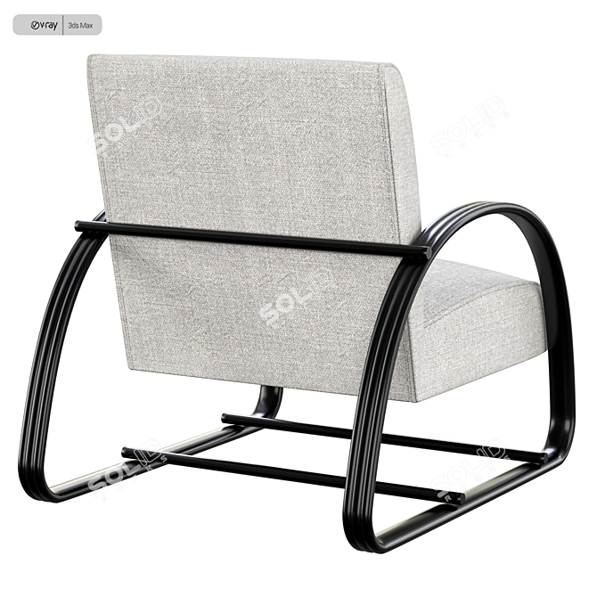 Sleek Stainless Steel Chair 3D model image 4