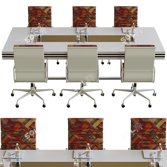 Sleek Modern Conference Table 3D model image 3