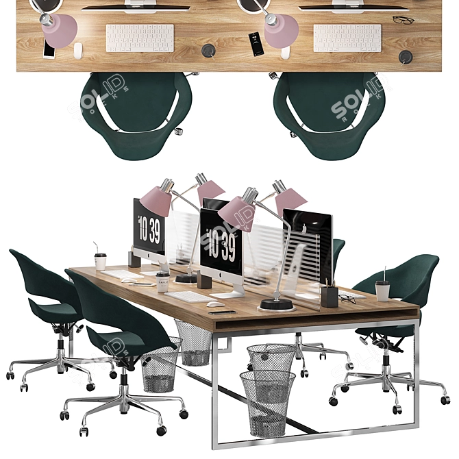 Sleek & Stylish Office Set 3D model image 1