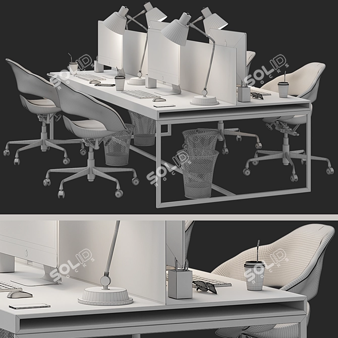 Sleek & Stylish Office Set 3D model image 3