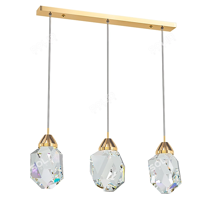 Elegant Crystal Pendant Light 3D model image 1