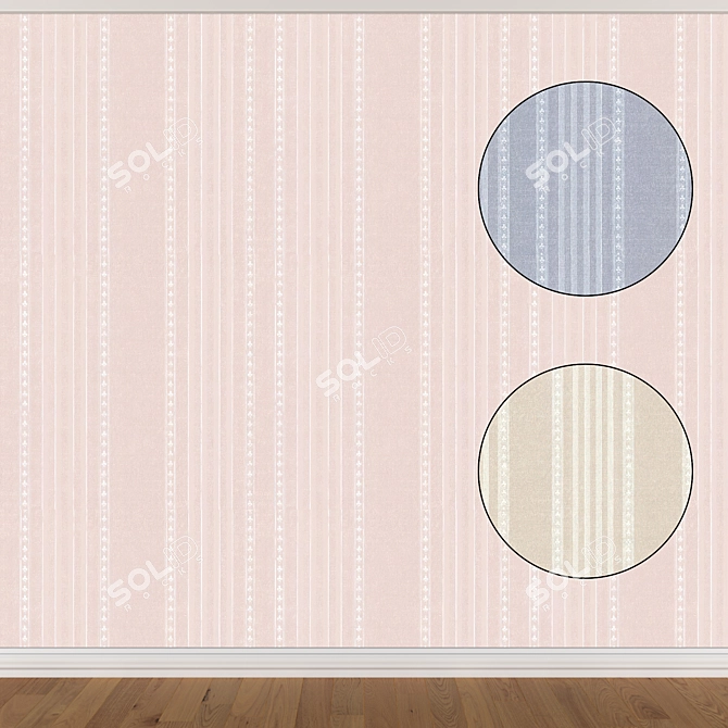 Seamless Wallpaper Set | 3 Color Options 3D model image 1