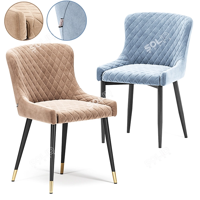 ErgoComfort Velour Chair 3D model image 1