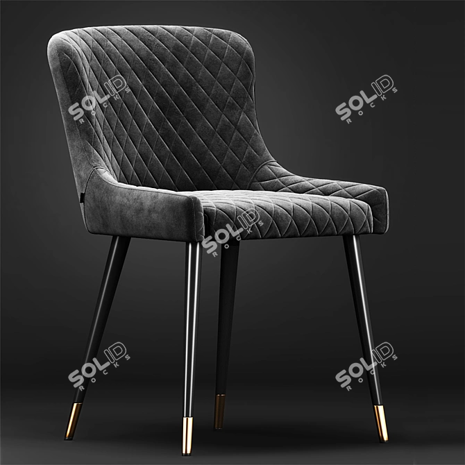 ErgoComfort Velour Chair 3D model image 4