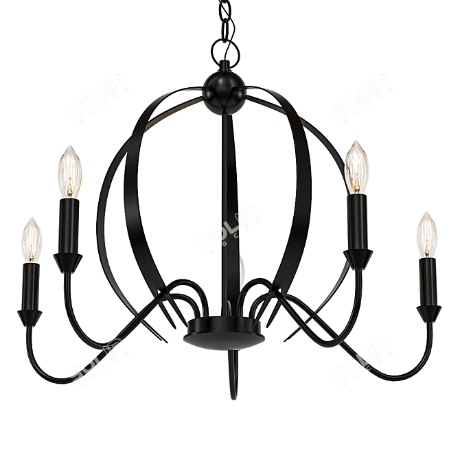Classic Candle Chandelier: RUFUS 3D model image 1