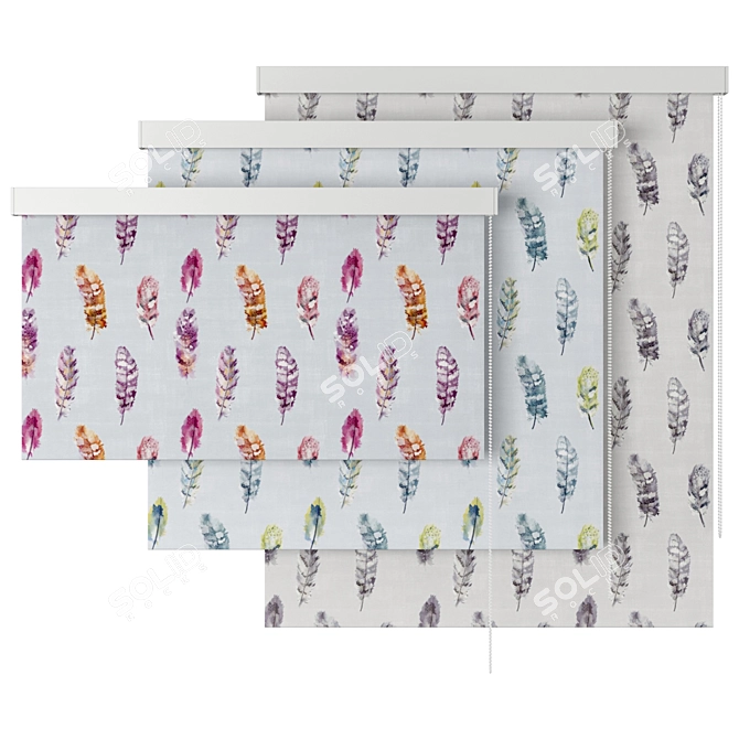 Next Feather Mist Roller Blind 3D model image 2