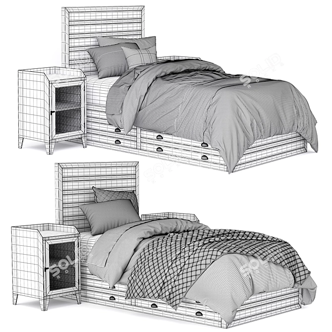 Weller Storage Bed: Versatile Elegance 3D model image 5